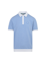 Load image into Gallery viewer, Sandbanks 3 Button Knitted Polo Dusty Blue
