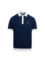 Load image into Gallery viewer, Sandbanks 3 Button Knitted Polo Navy
