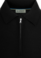 Load image into Gallery viewer, Sandbanks Merino Wool Zip Polo Black
