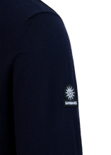 Load image into Gallery viewer, Sandbanks Merino Wool Zip Polo Navy
