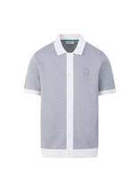 Load image into Gallery viewer, Sandbanks Knitted Full Button Polo Grey Marl

