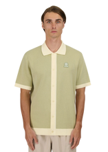 Load image into Gallery viewer, Sandbanks Knitted Full Button Polo Sage
