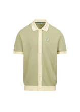 Load image into Gallery viewer, Sandbanks Knitted Full Button Polo Sage
