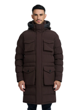 Load image into Gallery viewer, Sandbanks Branksome Long Puffer Brown
