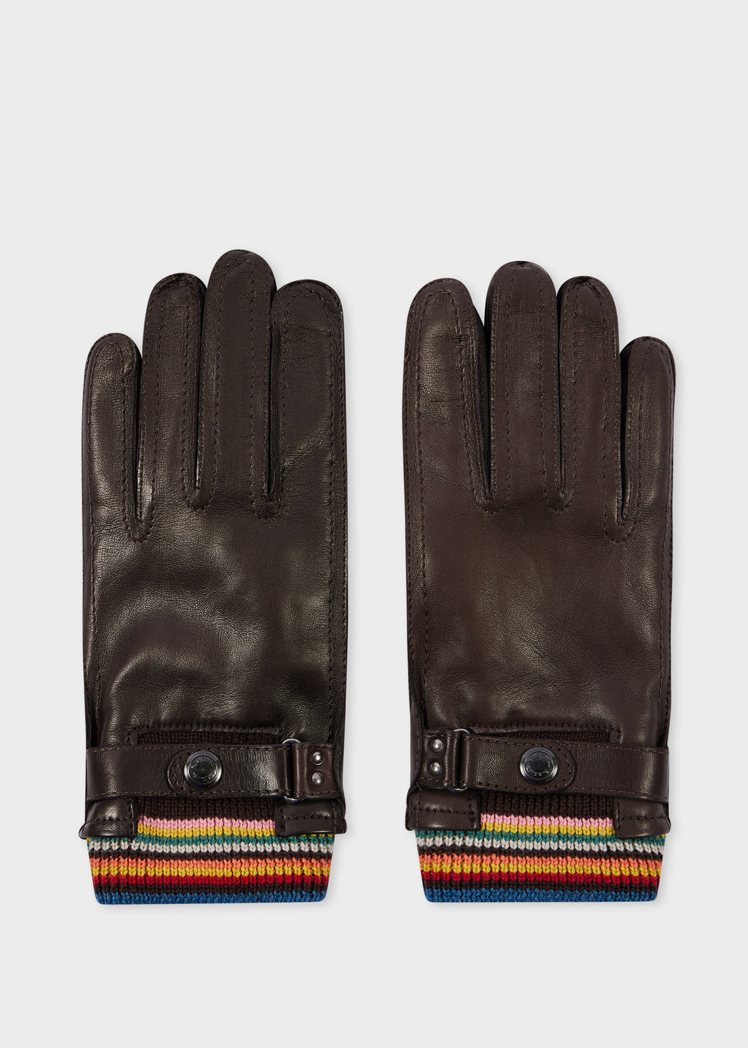 Paul Smith Signature Stripe Gloves Brown