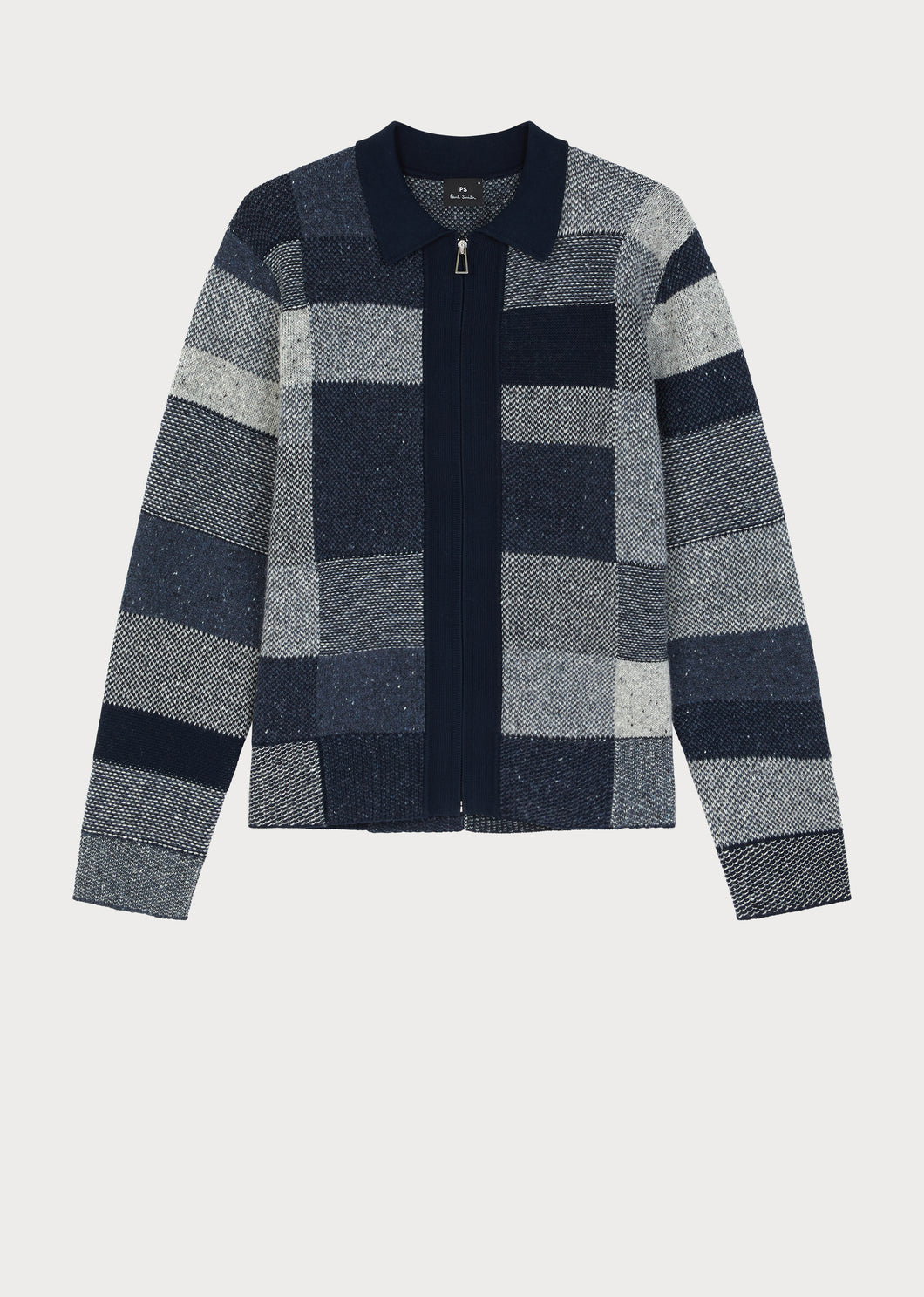 Paul Smith Tonal Patchwork Zip Cardigan