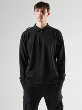 Load image into Gallery viewer, MASTRUM LS ZIP POLO BLACK
