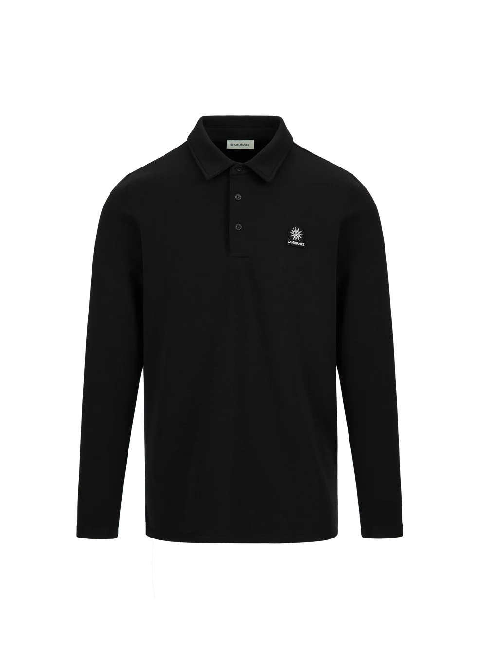 Sandbanks Modal Long Sleeve Polo Black