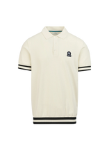 Load image into Gallery viewer, Sandbanks Stripe Hem Polo Shirt Ecru
