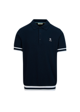 Load image into Gallery viewer, Sandbanks Stripe Hem Polo Shirt Navy
