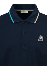Load image into Gallery viewer, Sandbanks Tri Colour Polo Shirt Navy
