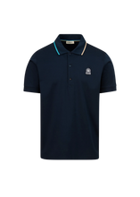 Load image into Gallery viewer, Sandbanks Tri Colour Polo Shirt Navy
