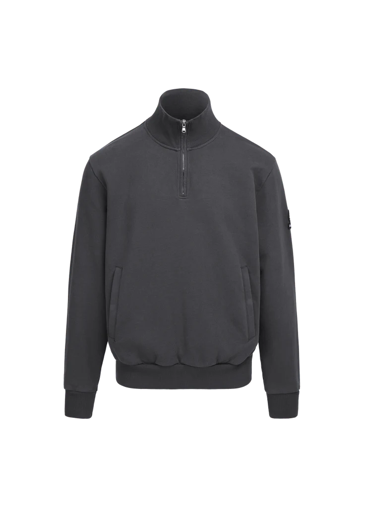Sandbanks Badge Logo Quarter Zip Anthracite