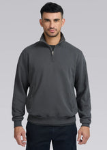 Load image into Gallery viewer, Sandbanks Badge Logo Quarter Zip Anthracite

