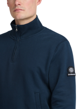Load image into Gallery viewer, Sandbanks Badge Logo Quarter Zip Navy
