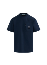 Load image into Gallery viewer, Sandbanks Zip Pocket Interlock T-shirt Navy
