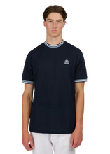 Load image into Gallery viewer, Sandbanks Textured Jacquard T-shirt Navy
