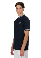Load image into Gallery viewer, Sandbanks Textured Jacquard T-shirt Navy
