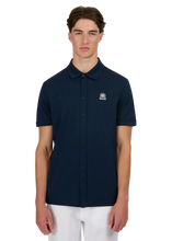 Load image into Gallery viewer, Sandbanks Full Button Interlock Polo Navy
