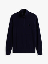 Load image into Gallery viewer, Tommy Hilfiger Mock Neck Quarter-Zip Jumper With Cashmere
