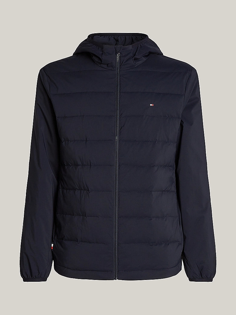 TOMMY HILFIGER WATER REPELLENT HOODED QUILTED JACKET