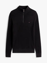 Load image into Gallery viewer, Tommy Hilfiger Quarter Zip Jumper Black
