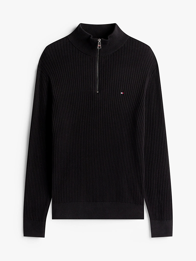 Tommy Hilfiger Quarter Zip Jumper Black