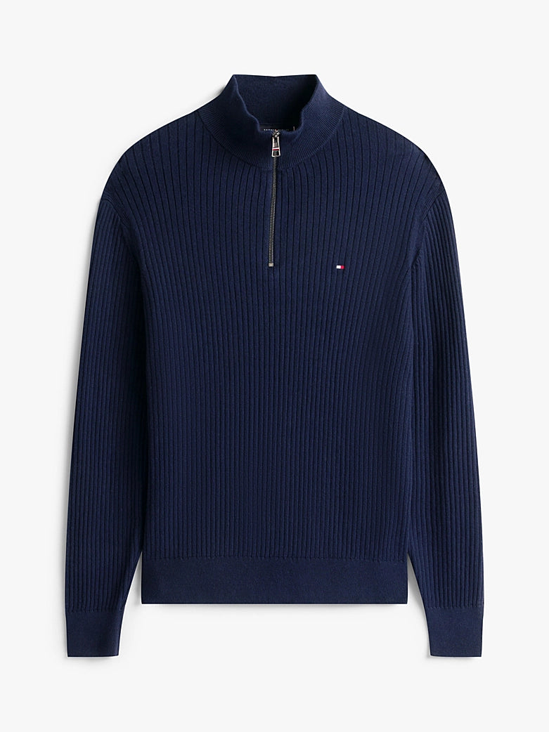Tommy Hilfiger Quarter Zip Jumper Navy