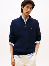 Load image into Gallery viewer, Tommy Hilfiger Quarter Zip Jumper Navy
