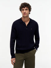 Load image into Gallery viewer, Tommy Hilfiger Cable Knit Polo Jumper
