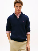 Load image into Gallery viewer, Tommy Hilfiger Textured Quarter Zip Navy
