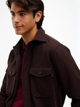 Load image into Gallery viewer, Tommy Hilfiger Relaxed Fit Wool Shirt Chocolate
