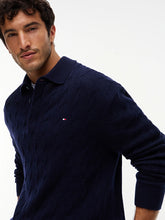 Load image into Gallery viewer, Tommy Hilfiger Pure Wool Cable Knit Rugby Jumper
