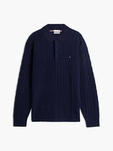 Load image into Gallery viewer, Tommy Hilfiger Pure Wool Cable Knit Rugby Jumper
