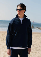 Load image into Gallery viewer, Sandbanks Interlock Quarter Zip Navy
