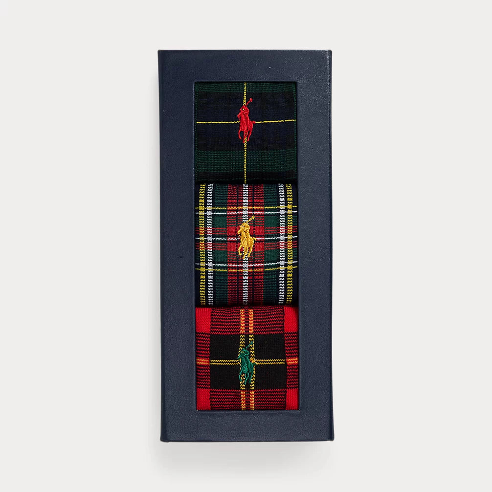 RALPH LAUREN PLAID BOXED SOCKS